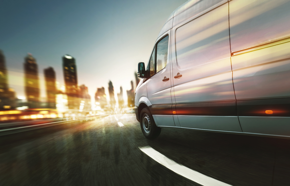 Delivery,Van,Delivers,At,Night